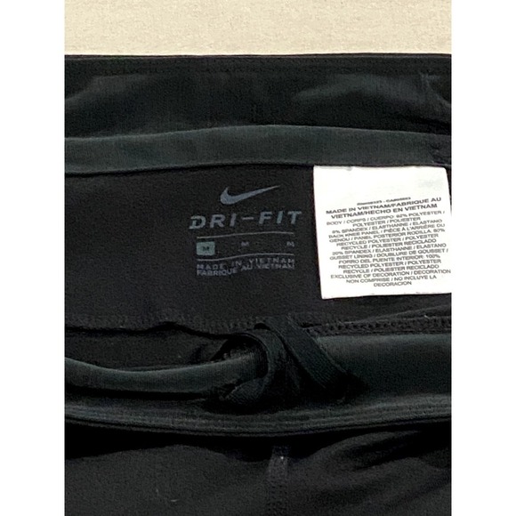 Women's Nike Dri-FIT Running Legging M Black w/Rear Zip Up Pocket and Bottom Zip - Picture 5 of 6